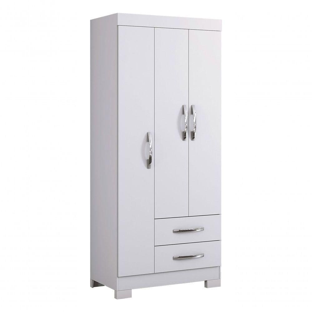 Guarda-roupa 3 Portas Nazta Branco - Moveisaqui