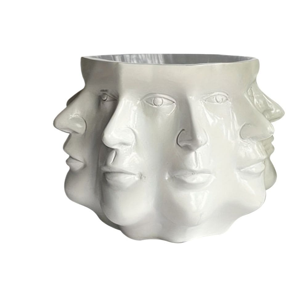 Vaso de plantas de resina de vaso de flores com design multifacetado abstrato de 13 cm