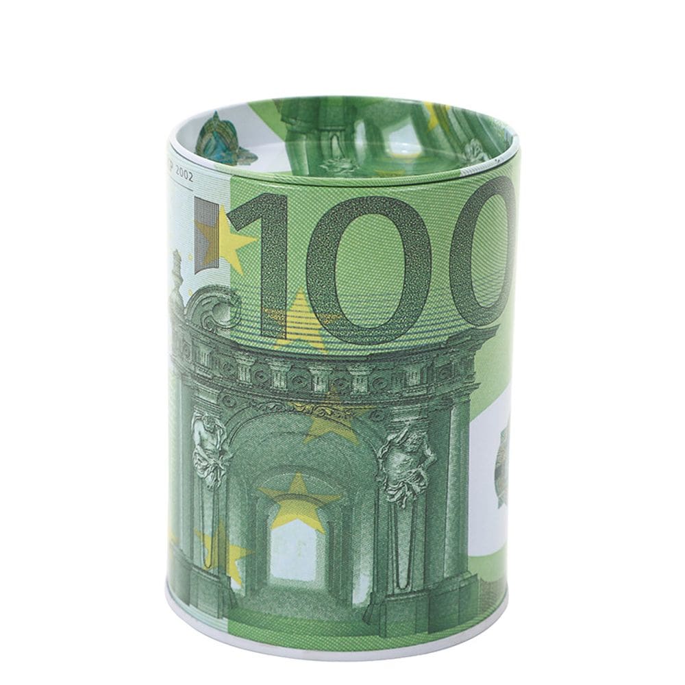 Piggy Bank Creative Metal Coin Bank Euro Design 10x15cm