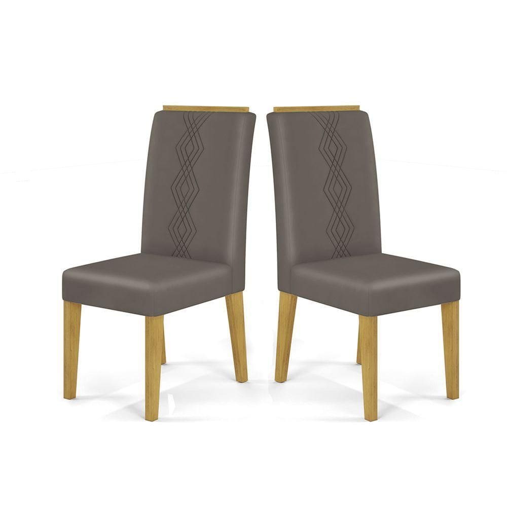 Cadeira De Jantar Yasmin Conjunto Com 2 Cadeiras Cedro Com Veludo Lunar