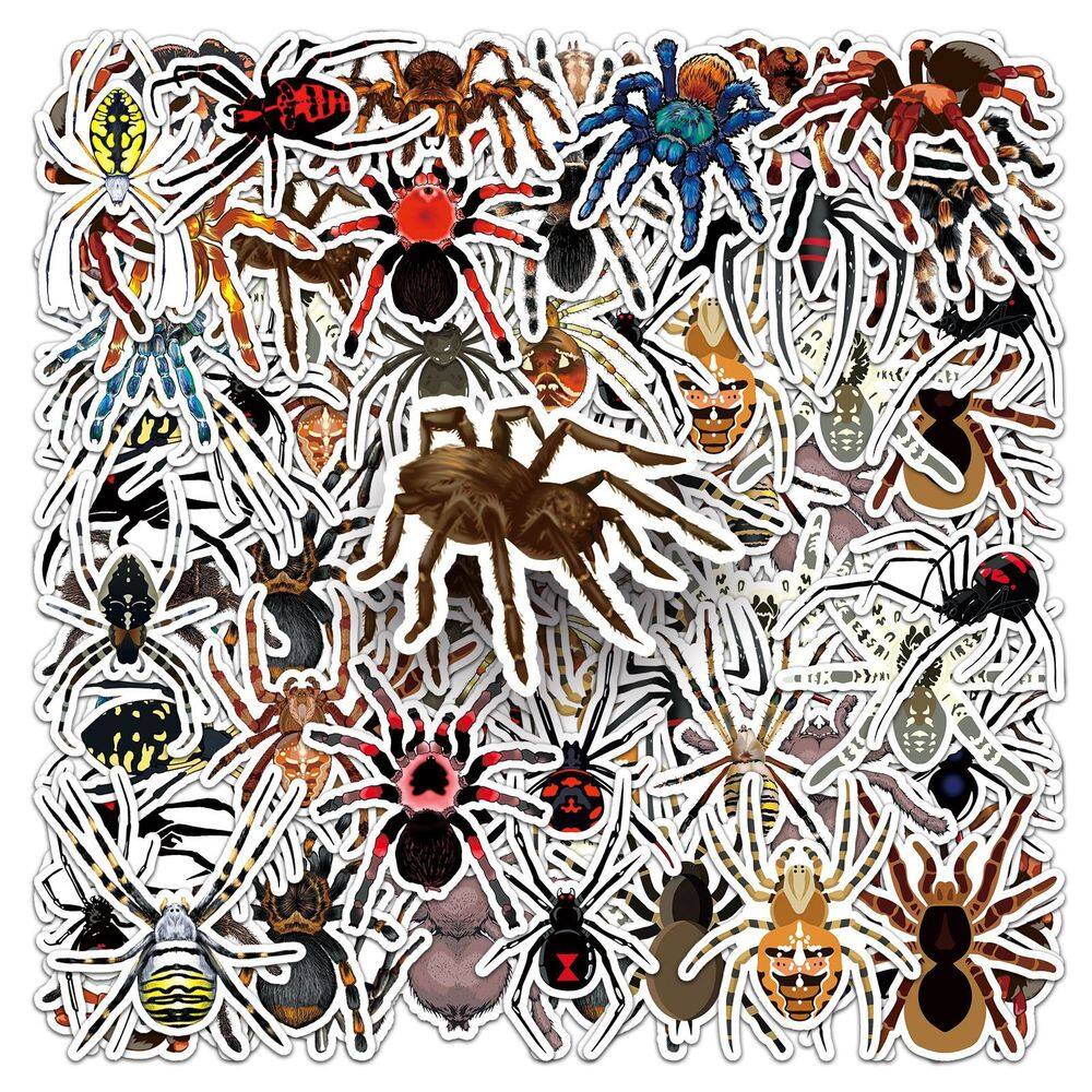 Pacote de adesivos Spider Creepy Cartoon Insect Decalque de vinil x50
