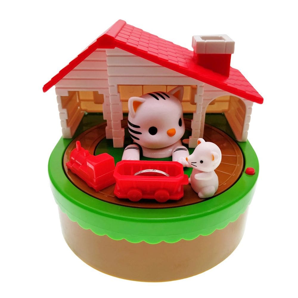 Design de gato e rato de desenho animado Coin Bank para crianças