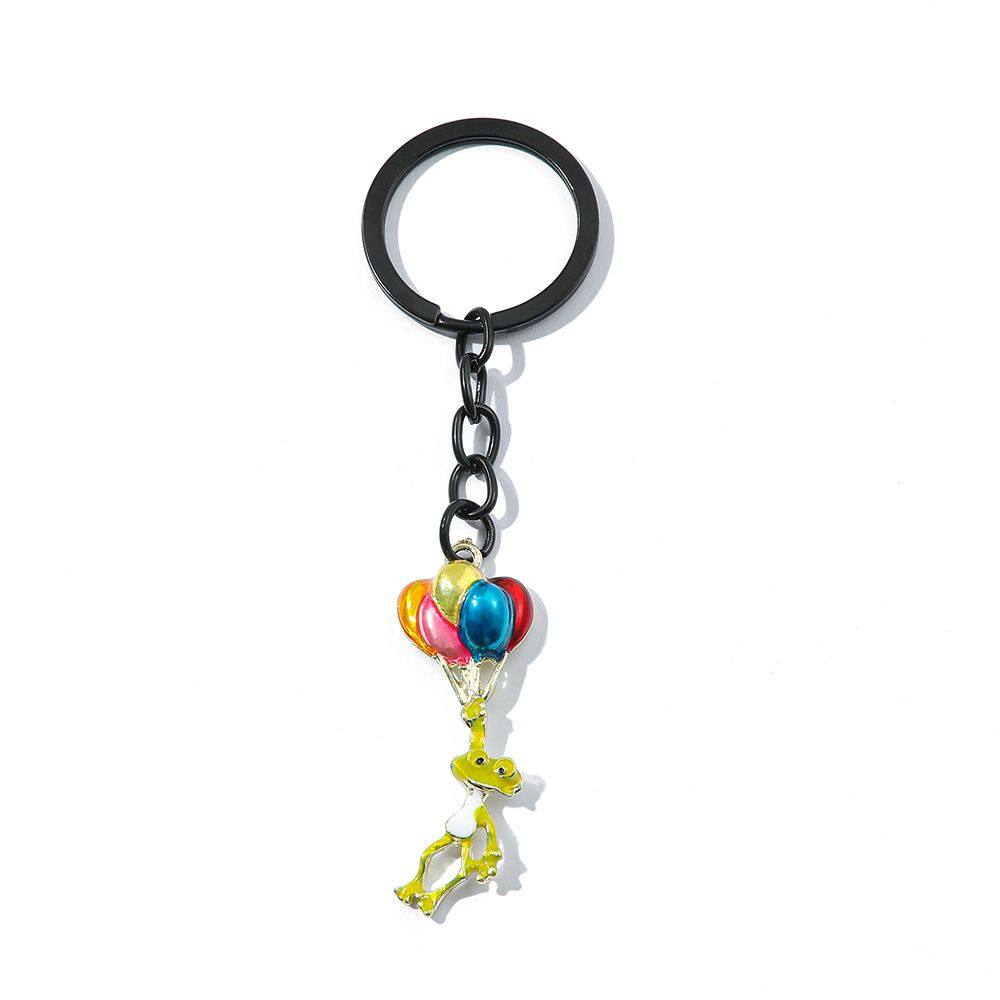 Chaveiro Lindo Sapo com Balões Coloridos em Liga de Zinco 8g