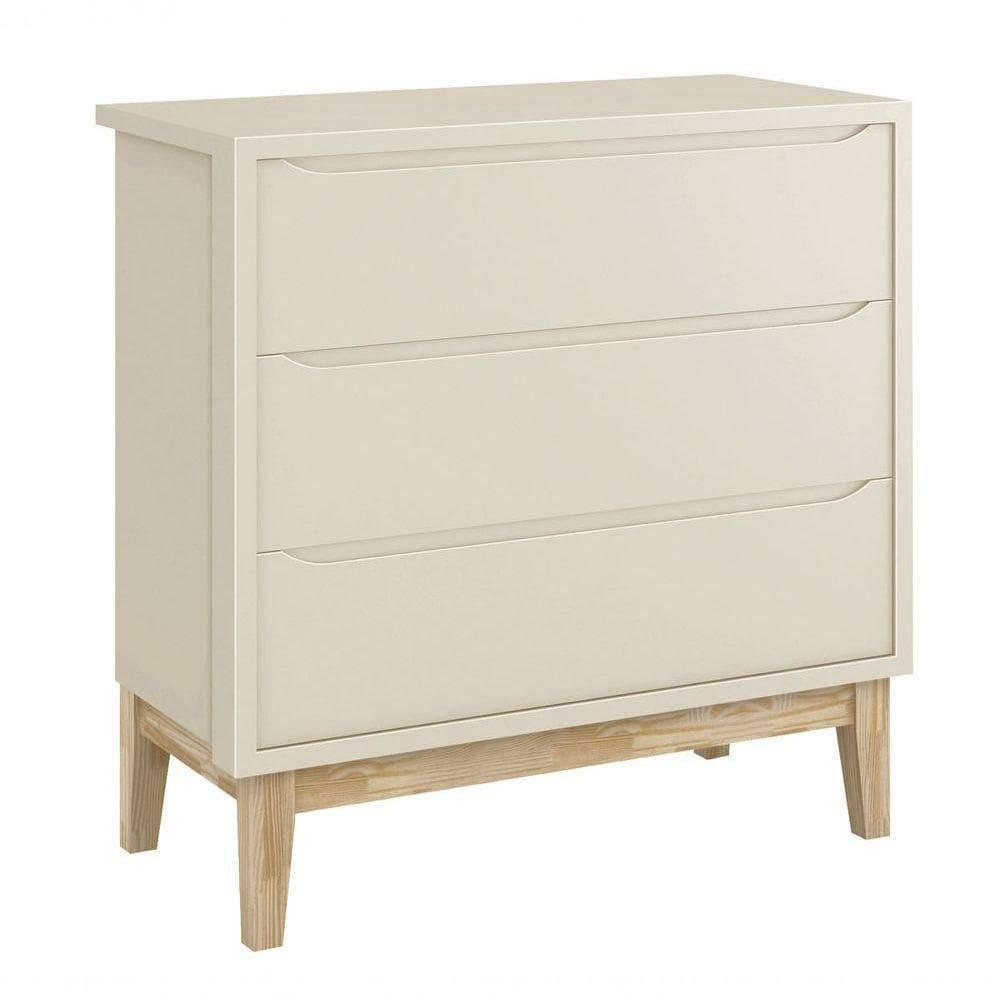 Cômoda Gaveteiro Classic New Areia Fosco Com Natural - Moveisaqui