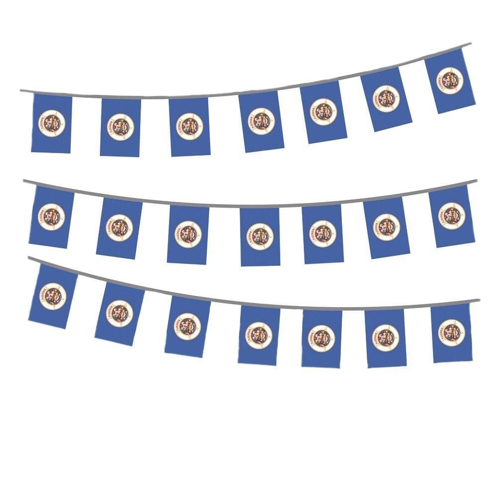 Flag Bunting Minnesota State Minnesota State Mini Bandeiras de Poliéster 14x21cm