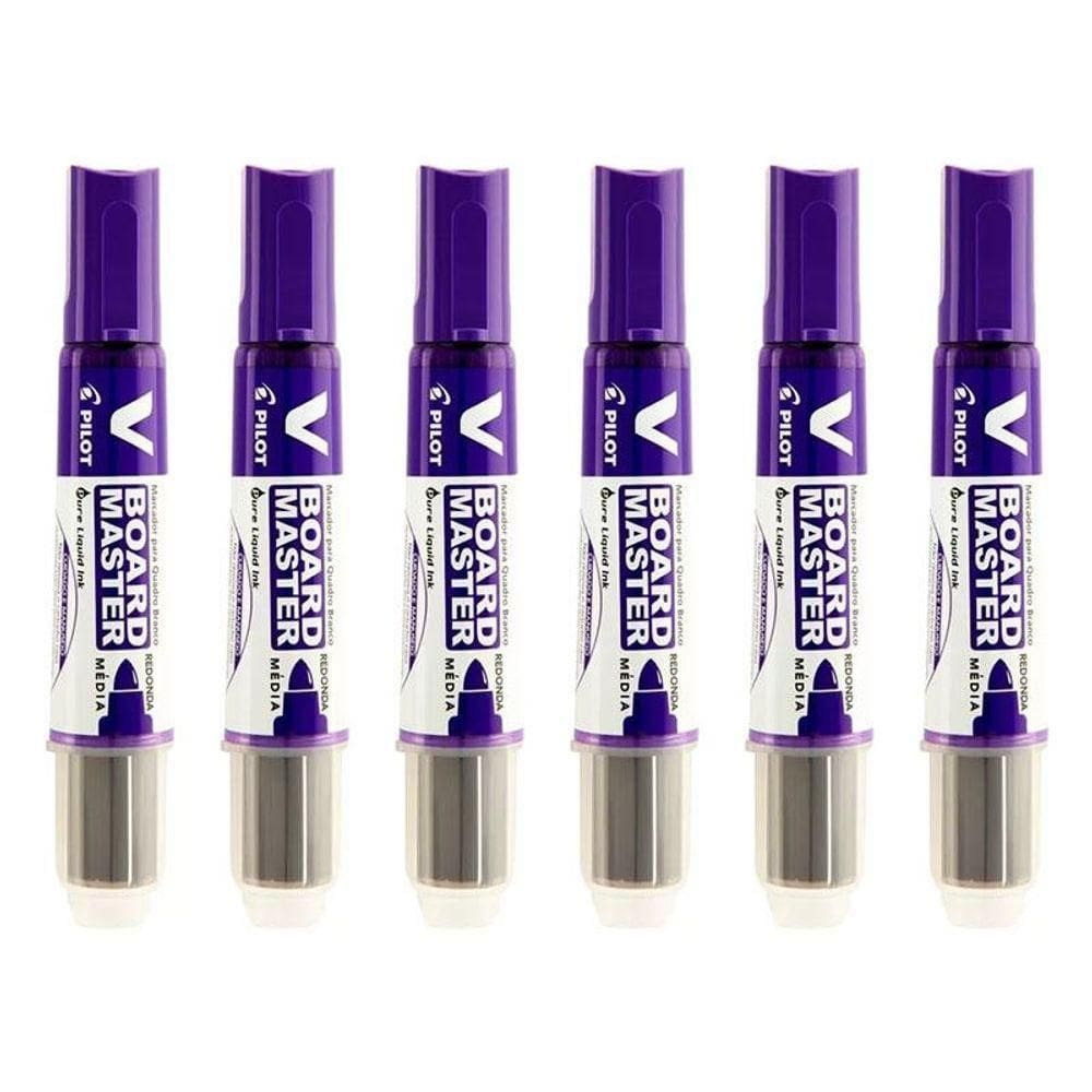 Pincel Para Quadro Branco Recarregável Board Master Violeta 6 Unidades - Pilot