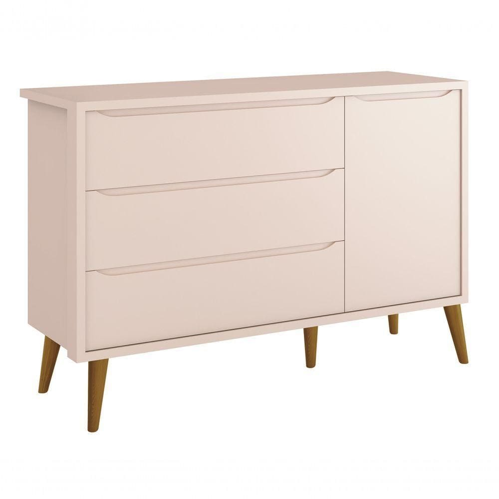 Cômoda Sapateira Théo New Rosa Fosco Com Natural - Reller