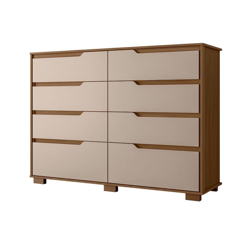 Comoda Casal Quarto Georgia 8 Gavetas Carvalho-fendi - Moval