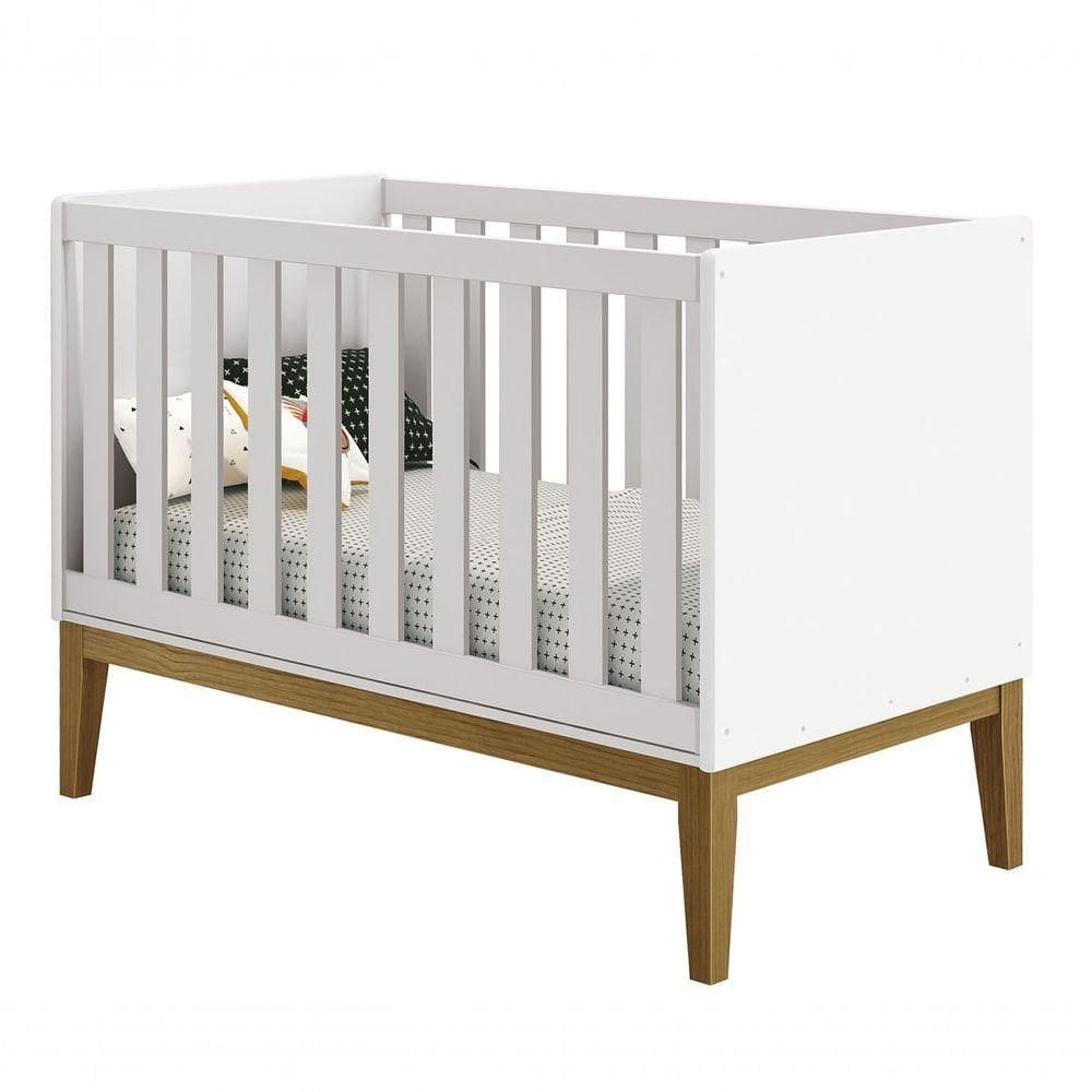 Berço Americano Classic New Branco Fosco Com Madeira - Moveisaqui