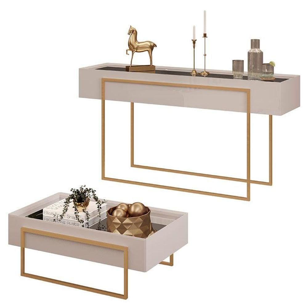 Aparador E Mesa De Centro Pilar Bali - Dj Móveis