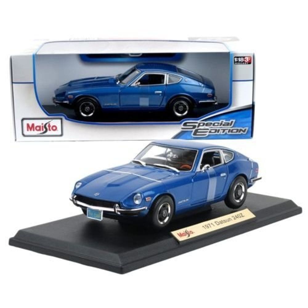 Modelo de carro Maisto 1971 Datsun 240Z 1:18 Blue