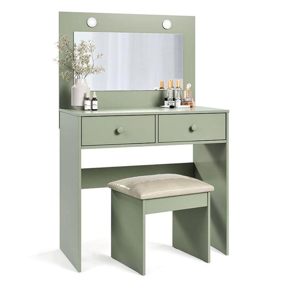 Penteadeira Camarim E Banqueta Maia Com Almofada Caapi - Luapa Móveis