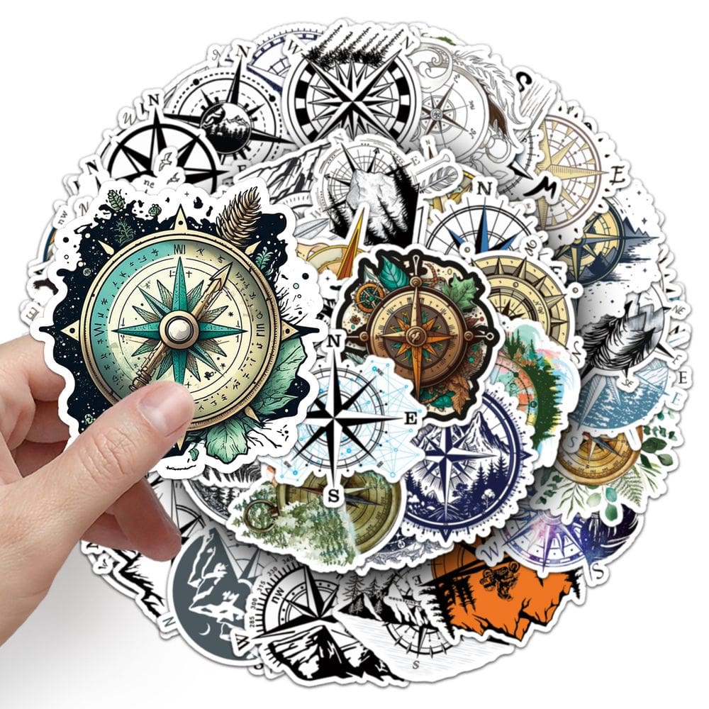 Pacote de adesivos: decalques vintage de navegação externa, 50 unidades