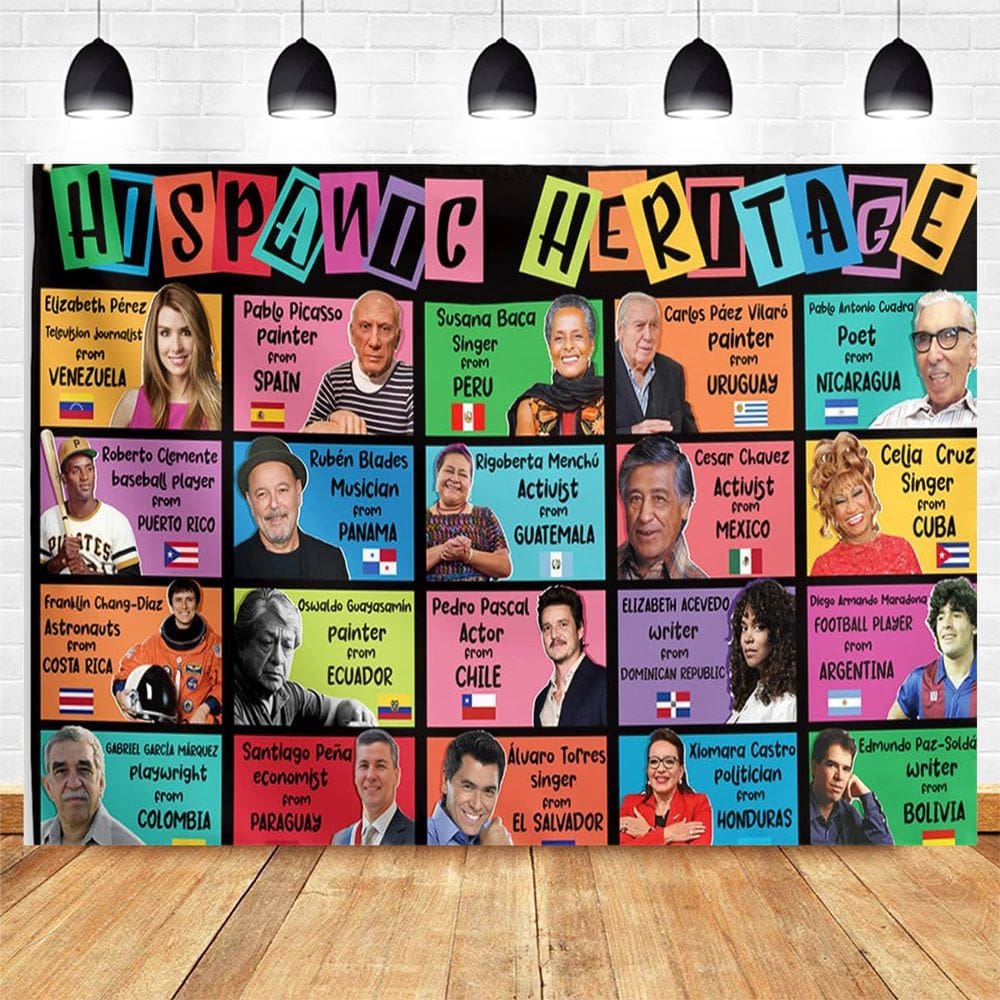 Tapeçaria para pendurar na parede Hispanic Heritage Month 150x100cm em vinil
