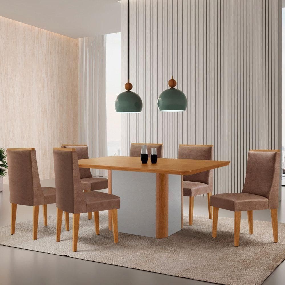 Mesa De Jantar Isadora 180cm Tampo Mdf Laminado Tork Off White