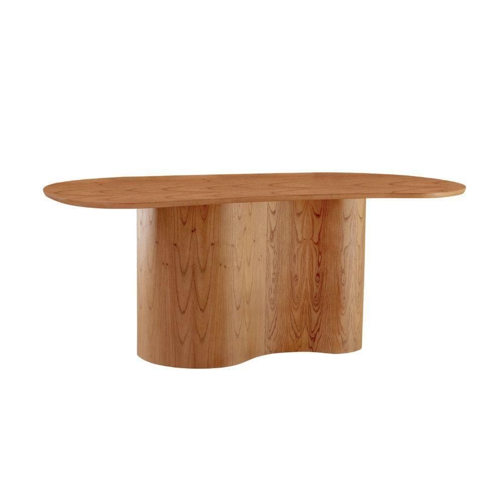 Mesa Suiça 180cm Tampo Orgânico Laminado Moderna Mobília Cinamomo Imbuia