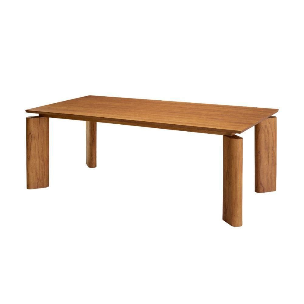 Mesa Nala 180cm Tampo Laminado Canto Moeda Moderna Mobília Cinamomo Imbuia