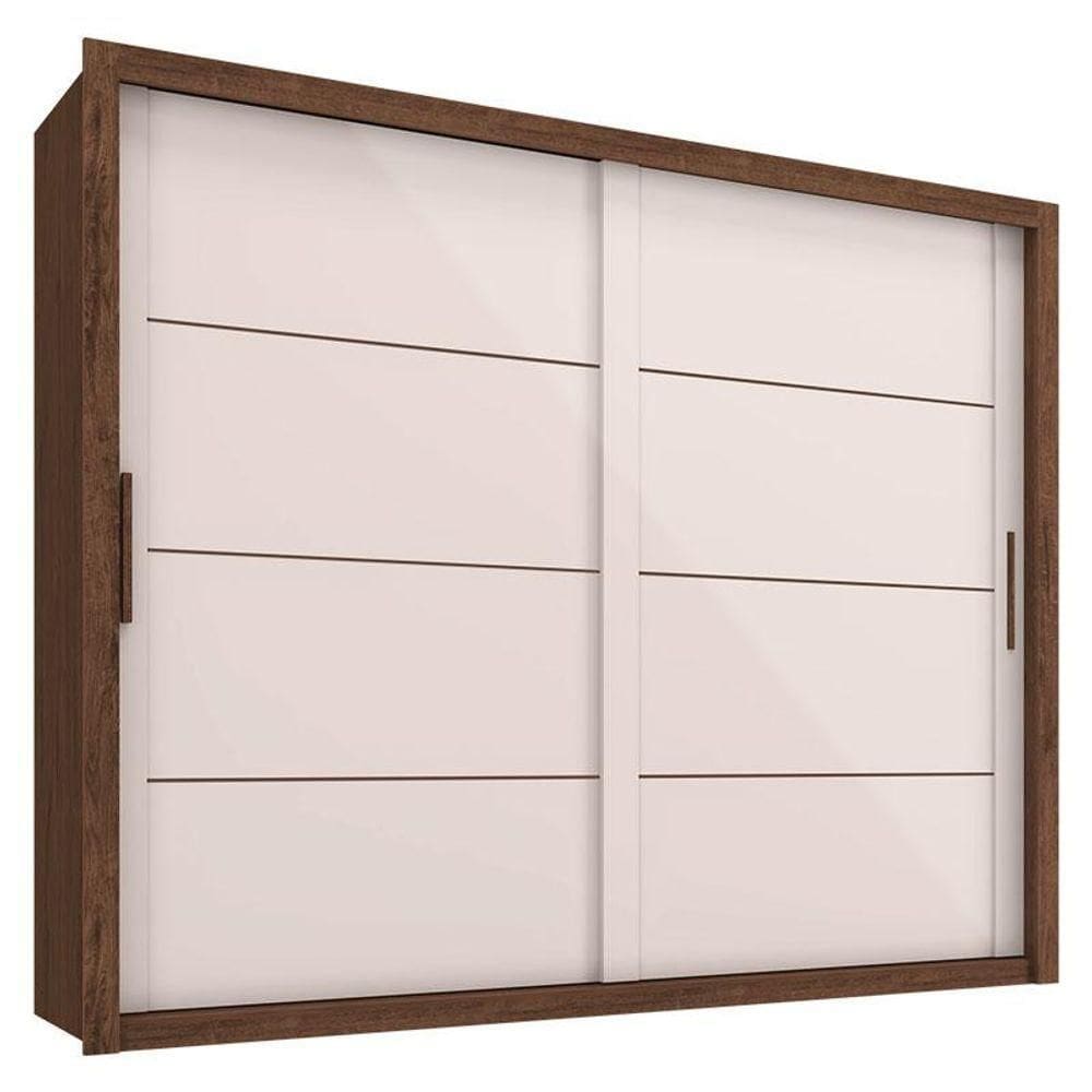 Guarda Roupa Casal Imperador Plus Jacarandá Off White - Zanzini
