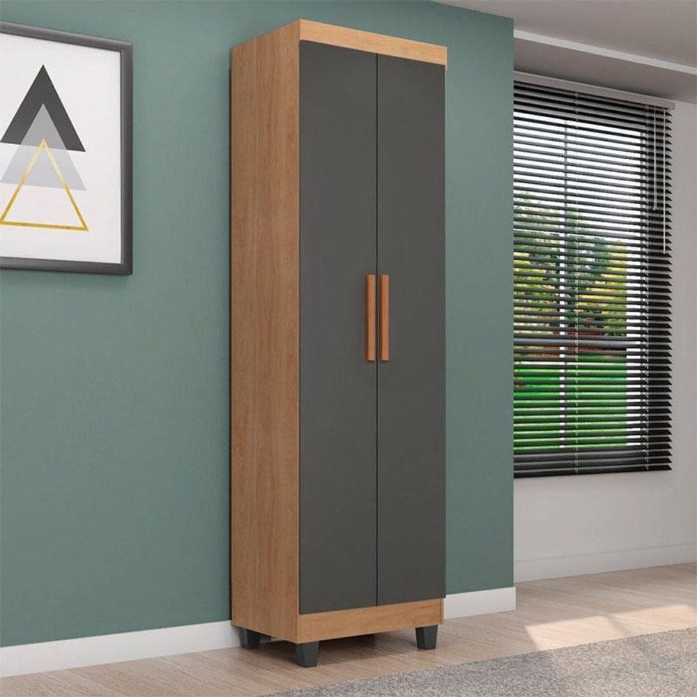 Armário Multiuso Ambiente Lite Nature Cinza - Móveis Leão