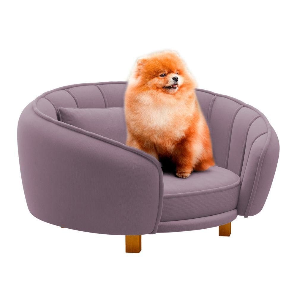 Mini Cama Poltrona Pet Lary Baby Para Cachorro Veludo Rosé - Desk Design