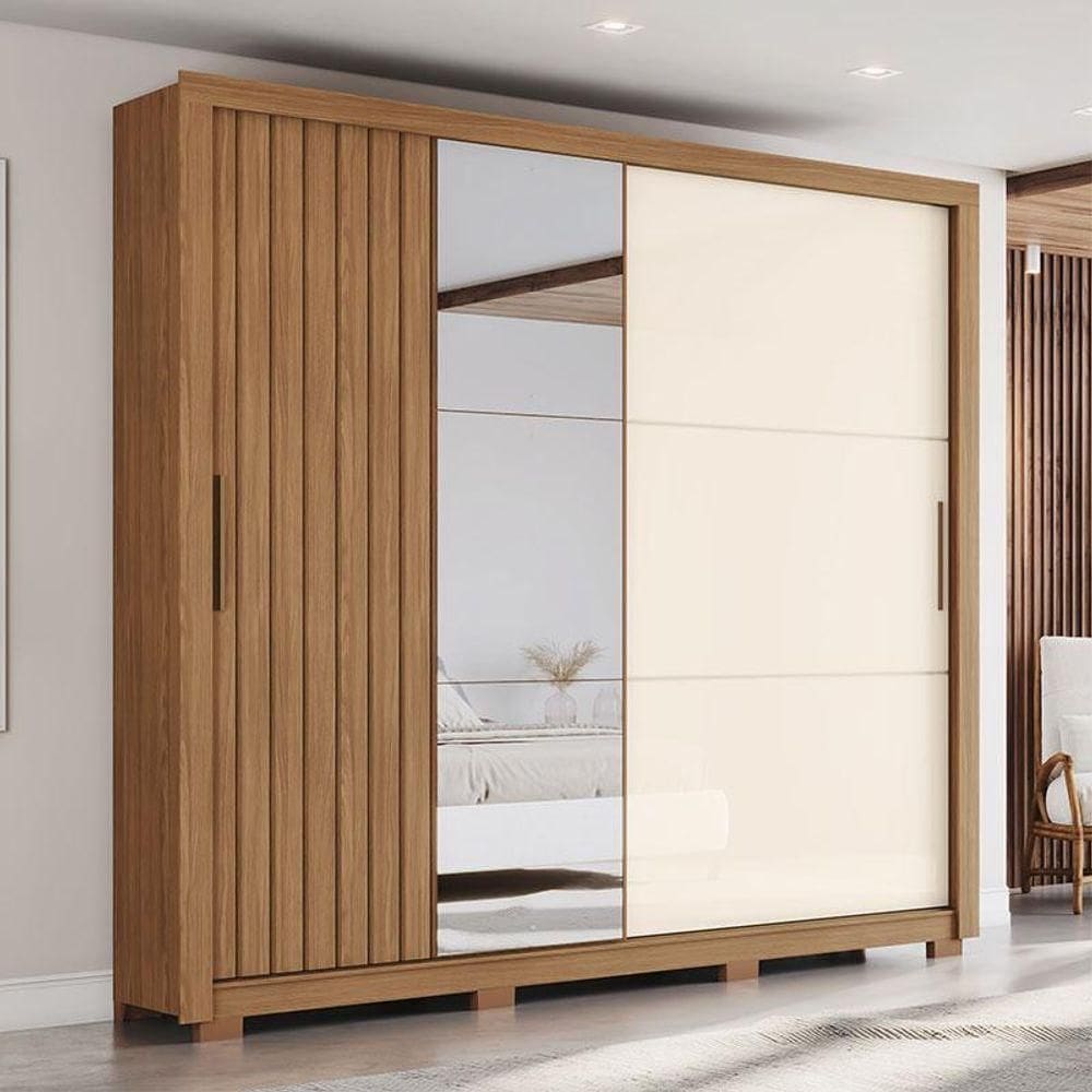 Guarda Roupa Casal Vasti Ambiente 2 Portas Nature Off White - Henn