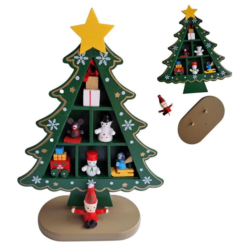 Arvore Natal Madeira Natalina Papai Noel Boneco Neve Estante Armaria Decoraçao Ornamentaçao Advento Festa Comemoraçao