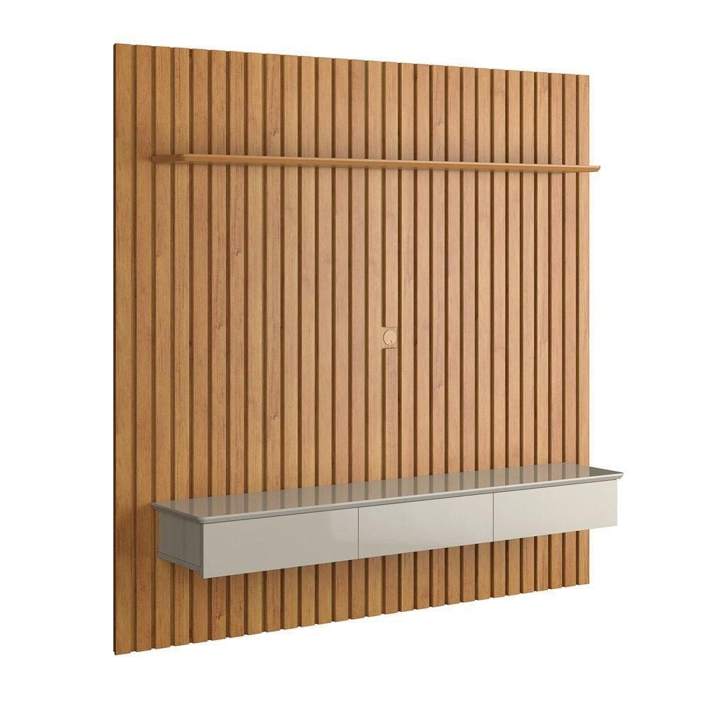 Home Ripado Antares Com Gavetas Para Tv Até 75 Polegadas Cinamomo Com Off White