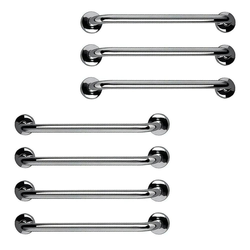 Barra De Apoio Inox 60cm Kit 7 Unidades Segurança Banheiro Box Criança Idoso Gestante Suporte Corrimao Acessibilidade