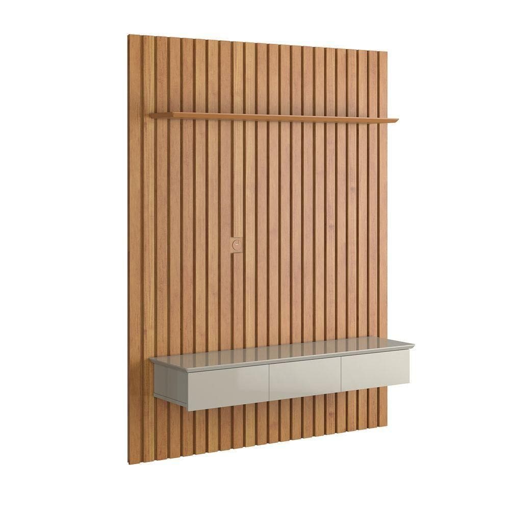 Home Ripado Antares Com Gavetas Para Tv Até 55 Polegadas Cinamomo Com Off White