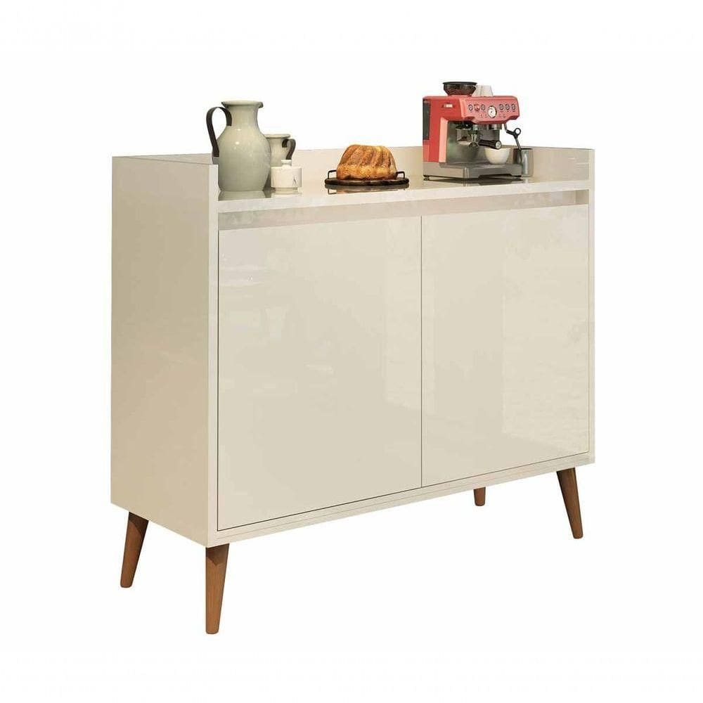 Balcão Buffet Retrô Delta 2 Portas Off White - Moveisaqui