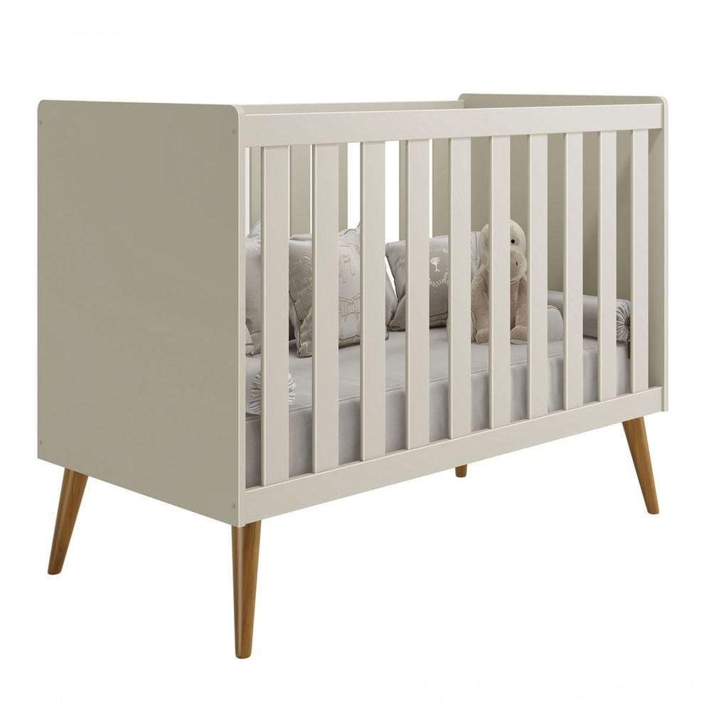 Berço Americano Retrô Isis Areia Fosco - Moveisaqui