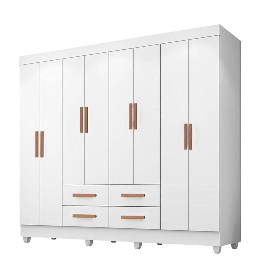 Guarda Roupa Casal Porto 8 Portas Branco - Móveis Leão