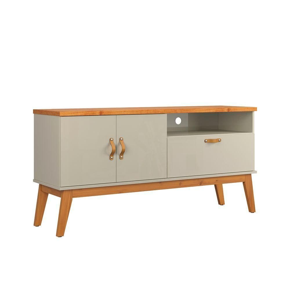 Rack Estante Sirius 3 Portas Off White Com Cinamomo