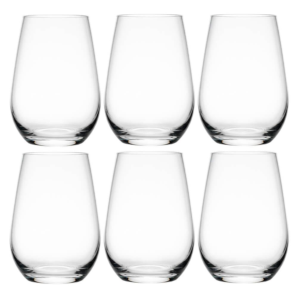 Jogo de Copos de Cristal Transparente Versat 500ml 6 peça - Seu Lar