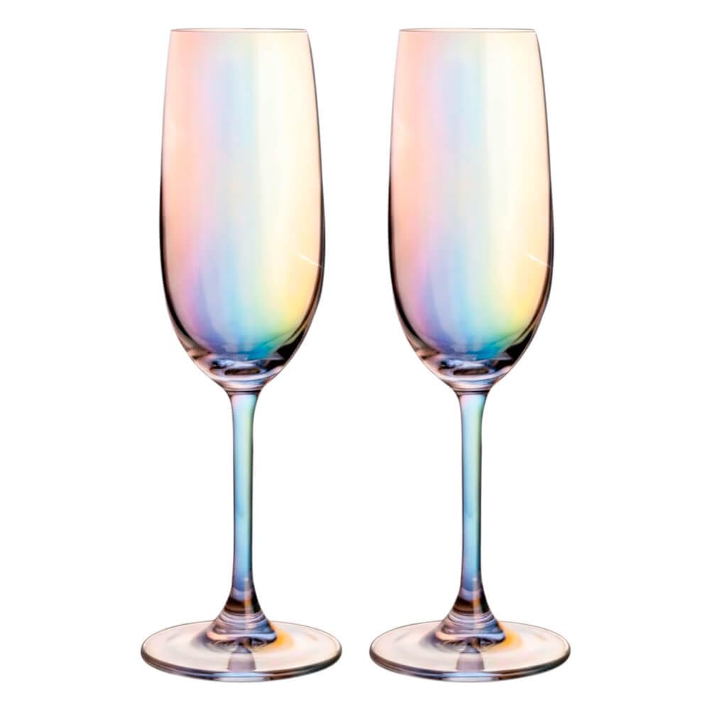 Jogo de Taça de Champagne Furta Cor de Cristal com Titânio Dom Paris 230ml 2 peças - Seu Lar