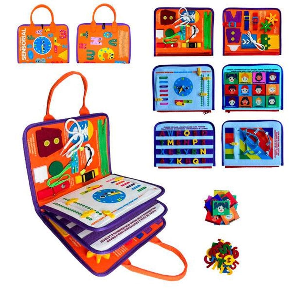 Livro Educativo Montessori: Meu Livrinho Sensorial Maleta Educativa - Abc