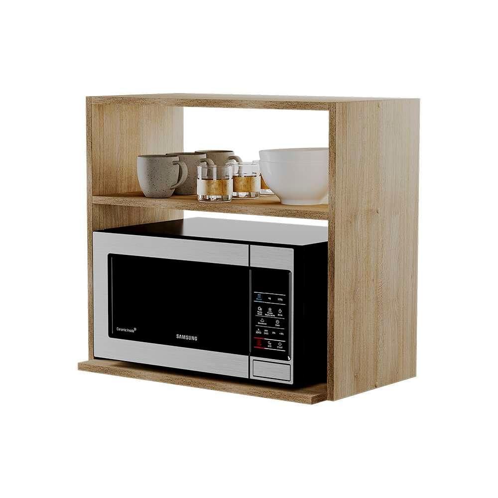 Suporte Aereo Nicho Microondas Forno para Cozinha Carvalho