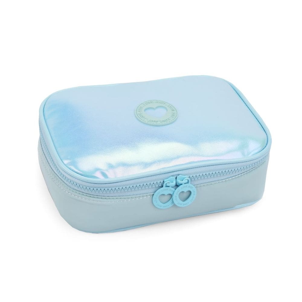 Estojo Material Escolar Grande Holográfico Organizador Kawaii Fofo Canetas Lápis Borracha Espaçoso