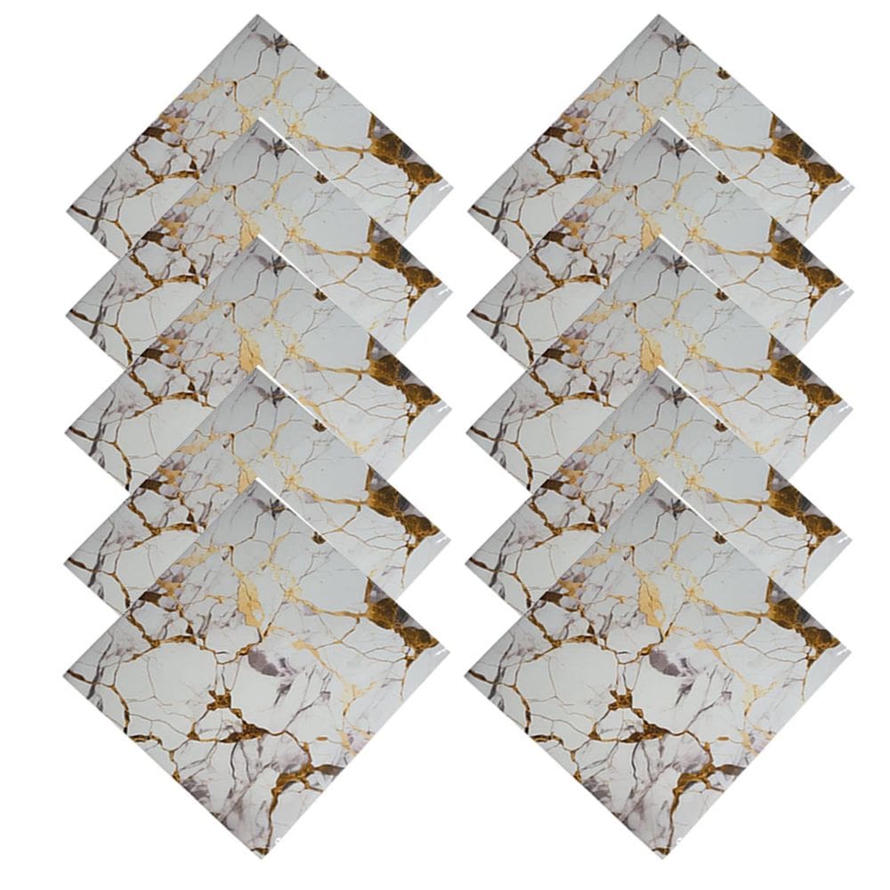 Placa Adesiva Marmore 3D Kit 10 uni Papel de Parede Obra Reforma Autocolante Casa Cozinha Banheiro Quarto Sala