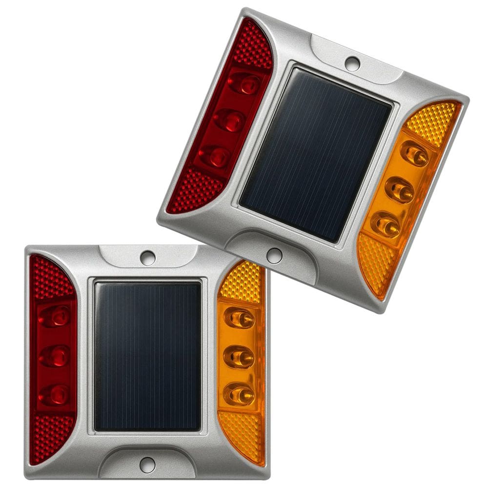 Tacha Solar Sinalizador Viario Olho De Gato Kit 2 Uni Sinalizaçao Rodovia Estrada Avenida Transito Rua Pavimentaçao