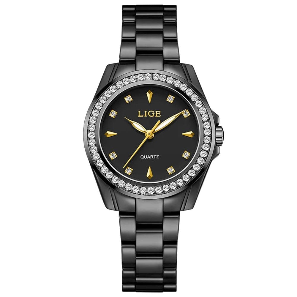 Relógio Feminino design luminoso cerâmica vintage à prova d´agua