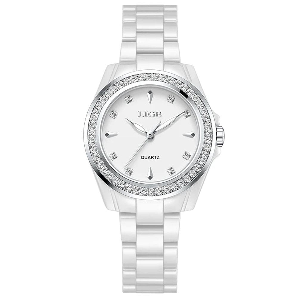Relógio Feminino design luminoso cerâmica vintage à prova d´agua