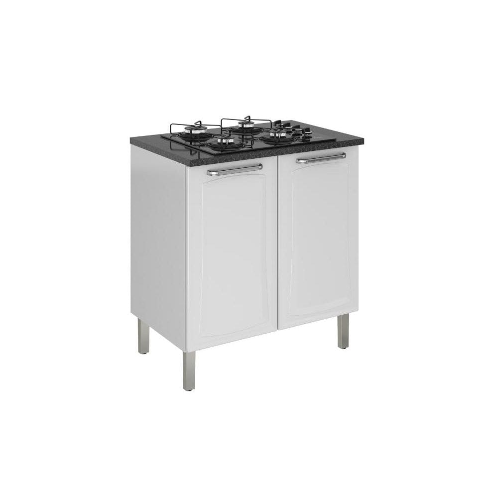 Balcão Cozinhas Itatiaia Tarsila p/ Cooktop 4 Bocas - 2 Portas - Branco
