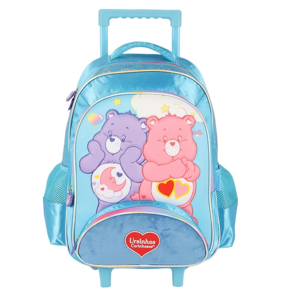 Mochila Escolar Rodas Ursinhos Carinhosos Pelúcia Infantil