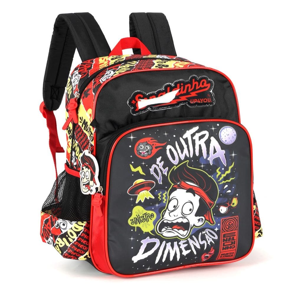 Mochila De Costas Enaldinho Escolar Youtuber Luxcel Preto