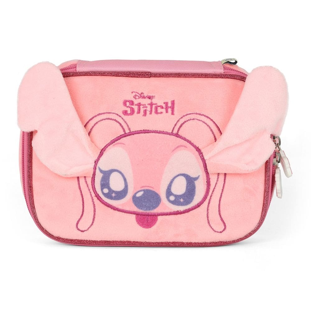 Estojo Escolar Box Stitch Disney Pelucia 3D Rosa Luxcel