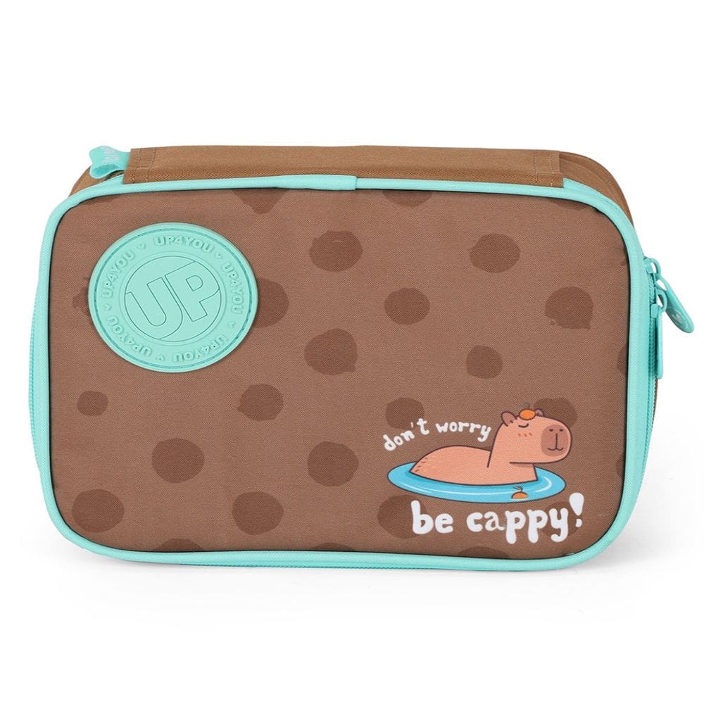 Estojo Box Capivara Escola Menina 100 Pens Porta Lápis Verde