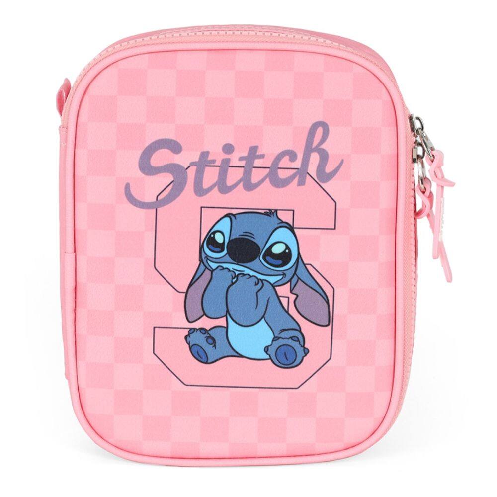 Estojo Escolar Stitch Box Porta Treco Necessaire Disney Rosa