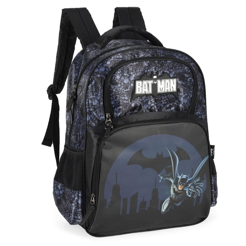 Mochila Costa Batman Menino Morcego Escolar Preto Juvenil