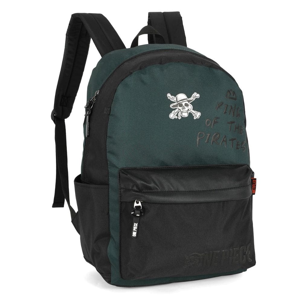Mochila Costas One Piece Menino Casual Escolar Verde Juvenil